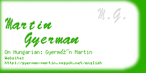 martin gyerman business card